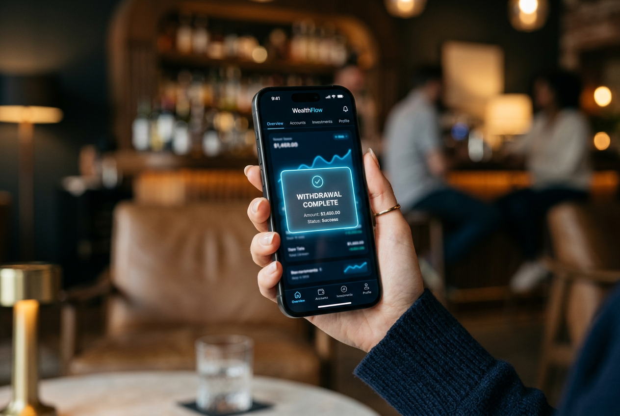Digital interface showing rapid weekend casino withdrawals.